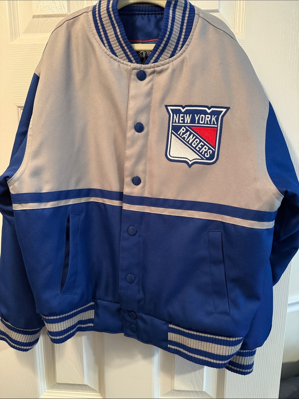 New York Rangers Blue and Gray Kids Hockey Jacket
